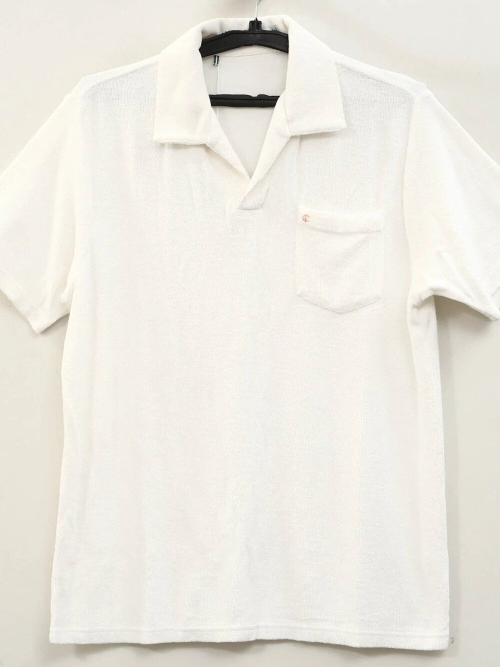 Criquet Terrycloth Polo Men's T-Shirt Short Sleeves Collared Solid M 290593